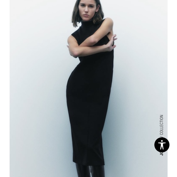 Zara Dresses & Skirts - NWT Zara seamed midi dress black